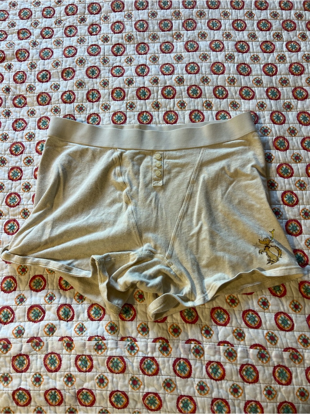Aerie High Rise Grinch Christmas Dog Boy Shorts size large